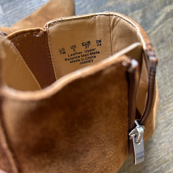 Franco Sarto Cognac Suede Janie Ankle Boot - Picture 6 of 7